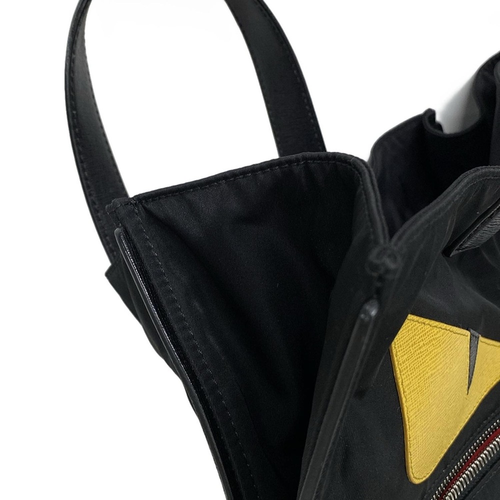 Fendi Bag Bugs Tote Bag 7VA367 Black Yellow Nylon Leather - Picture 13 of 15